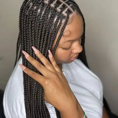 Knotless Braids on Myself Tutorial Beginner TikTok