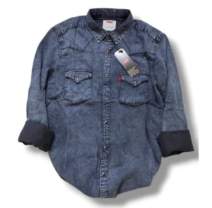 Product Introduction of Kemeja Denim Pria Lengan Panjang/Kemeja Jeans Model Distro High' Quality Kemeja Denim Pria Size M, L, XL Panjang 2