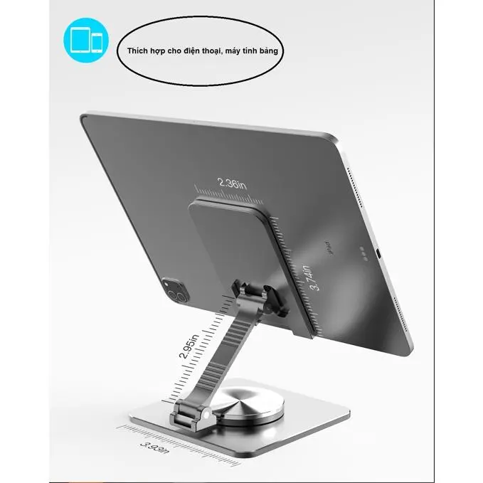 Giá Đỡ Điện Thoại iPhone, iPad, Máy Tính Bảng Chân Xoay 360 Độ Tiện Lợi Bằng Hợp Kim Nhôm 4