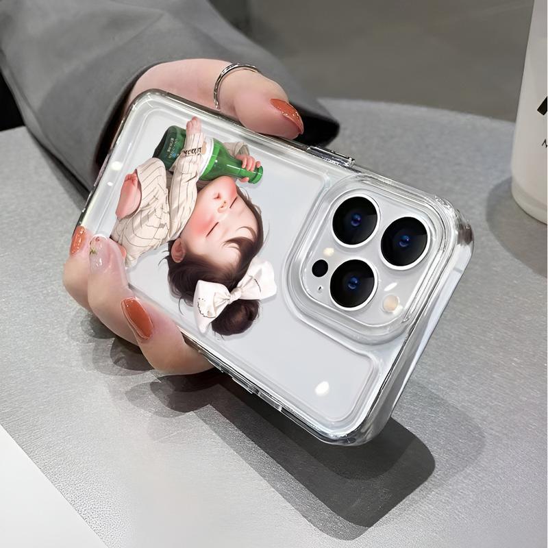 Product Introduction of Ốp Không Gian Trong Suốt, Dành Cho iPhone 16 Pro Max, 11, 15promax, 14, 13, 12, 7Plus, X, XS Max, 8, 7, Thiết Kế Cô Gái Ngủ, Ốp Chống Sốc 5