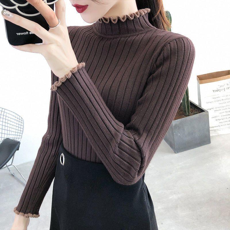 Autumn long-sleeved T-shirt, bottomed shirt, fungus rimmed top 1