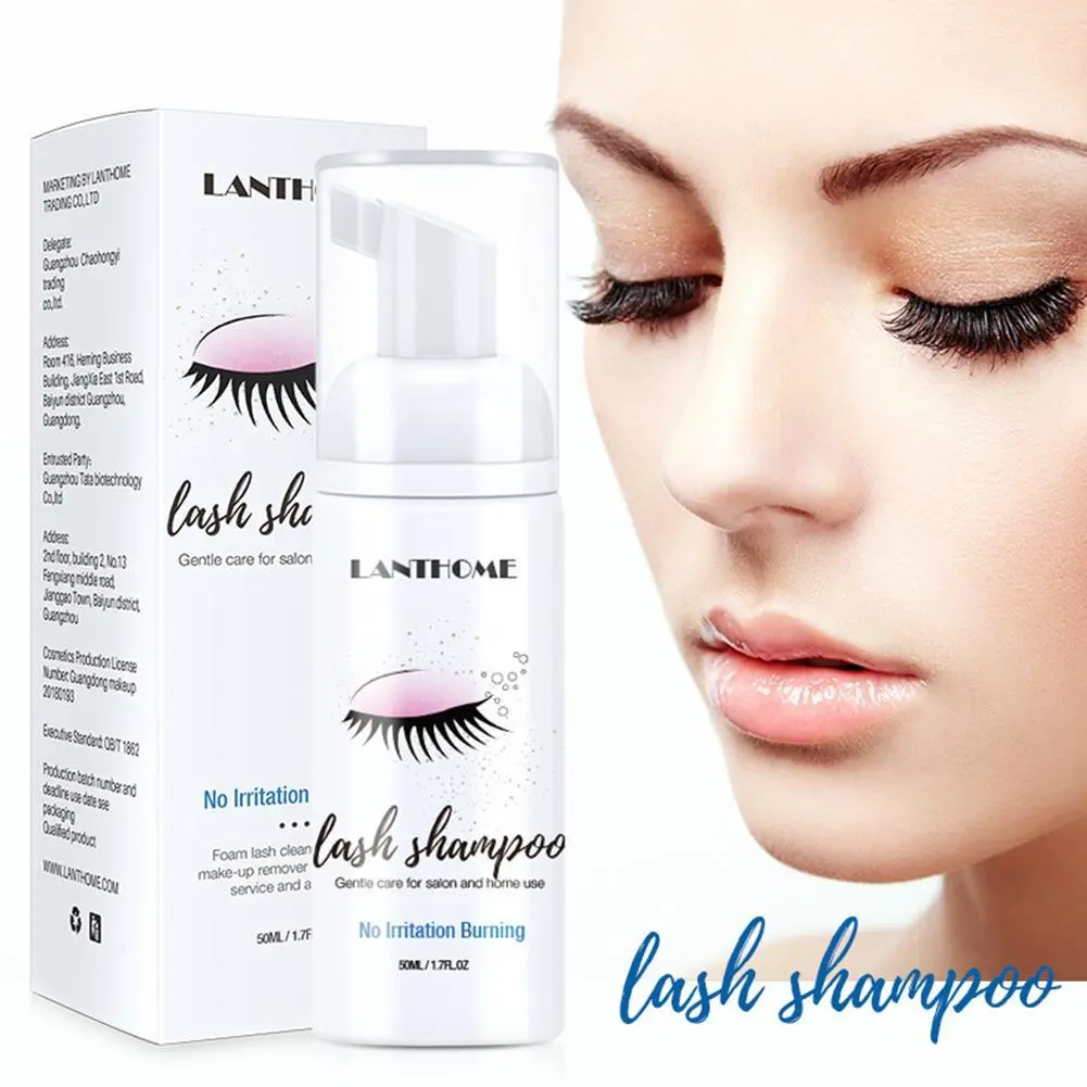 Lash Extension Foaming Wash Cleaning Eyelash Shampoo Kit Mousse Foam Serum With Brush