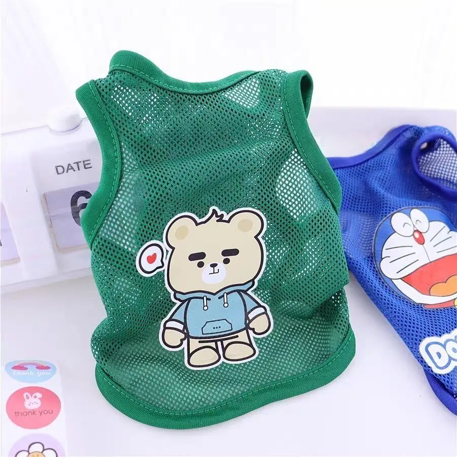 Áo Ba Lỗ Lưới Mỏng Thoáng Khí, Cho Mùa Hè Cho Chó, Thích Hợp Cho Teddy, VIP, Chó chó Con Và Mèo, Quần Áo Thú Cưng, Giá Cả Phải Chăng 7.8 áo em