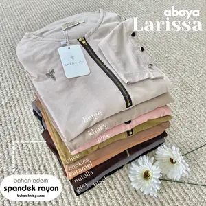 LARISSA Abaya Busui Spandek Kaos Premium (Abaya Umroh & Daily)