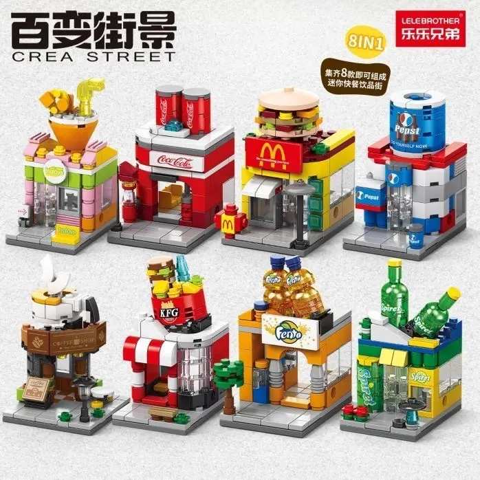 Tương thích với Lego Variety Chế độ xem phố Khối xây dựng Các hạt nhỏ của trẻ em Thành phố Câu đố xây dựng Lắp ráp Quà tặng ngày lễ cho bé trai và bé gái 3