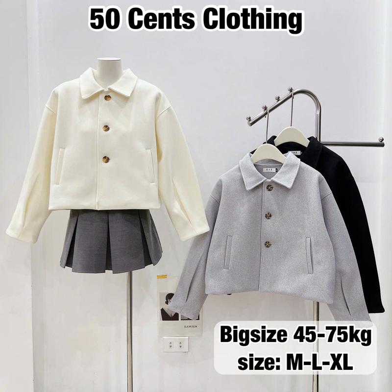 Áo Khoác Dạ Ép 2 Lớp Cổ Bẻ Túi Chéo Có Bigsize 45-75kg Phong Cách Korea Hàng Loại 1 (50 Cents Clothing) #140