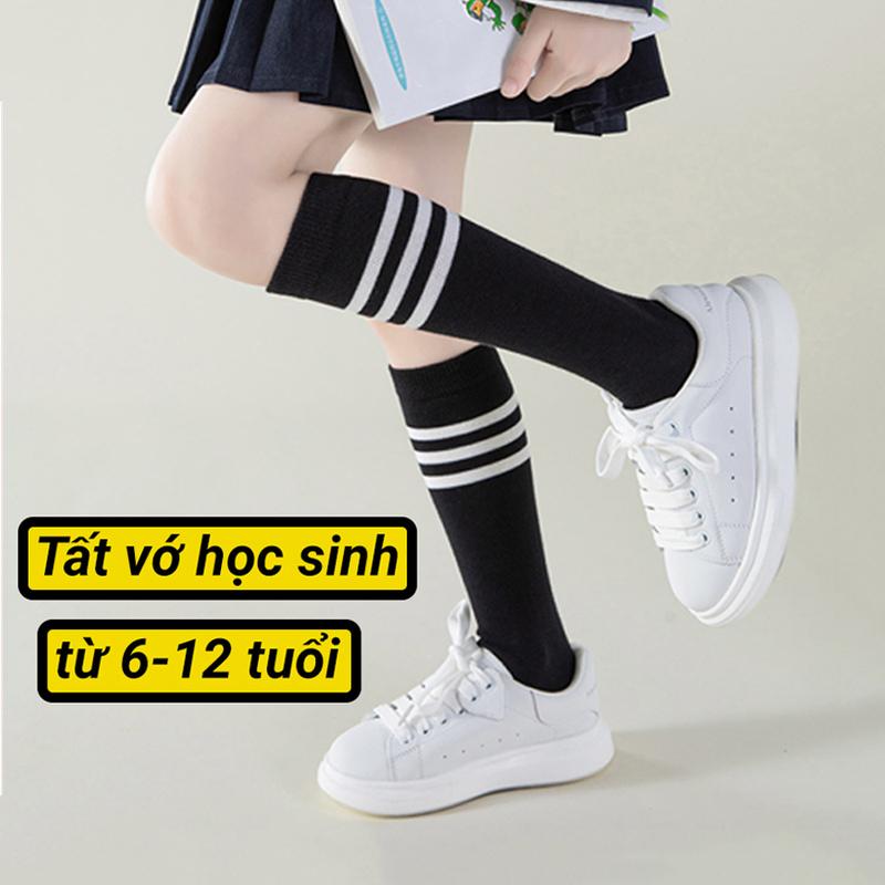 Tất trẻ em, vớ cao cổ BuBi-Kid dài 30cm hàng cao cấp dày dặn 90% cotton phù hợp với các bạn nhỏ từ 6 - 12 tuổi
