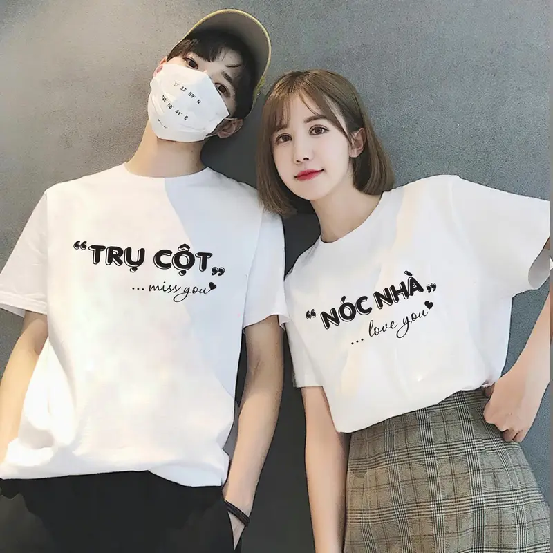 Áo thun, áo phông cặp nam nữ, áo đôi mặc với người yêu in hình TRỤ CỘT  - NÓC NHÀ miss you đáng yêu, ý nghĩa, cá tính (GIÁ 1 ÁO) chất cotton mềm mịn thoáng mát, phong cách năng động Women  - Men áo  cap đồ đôi 3