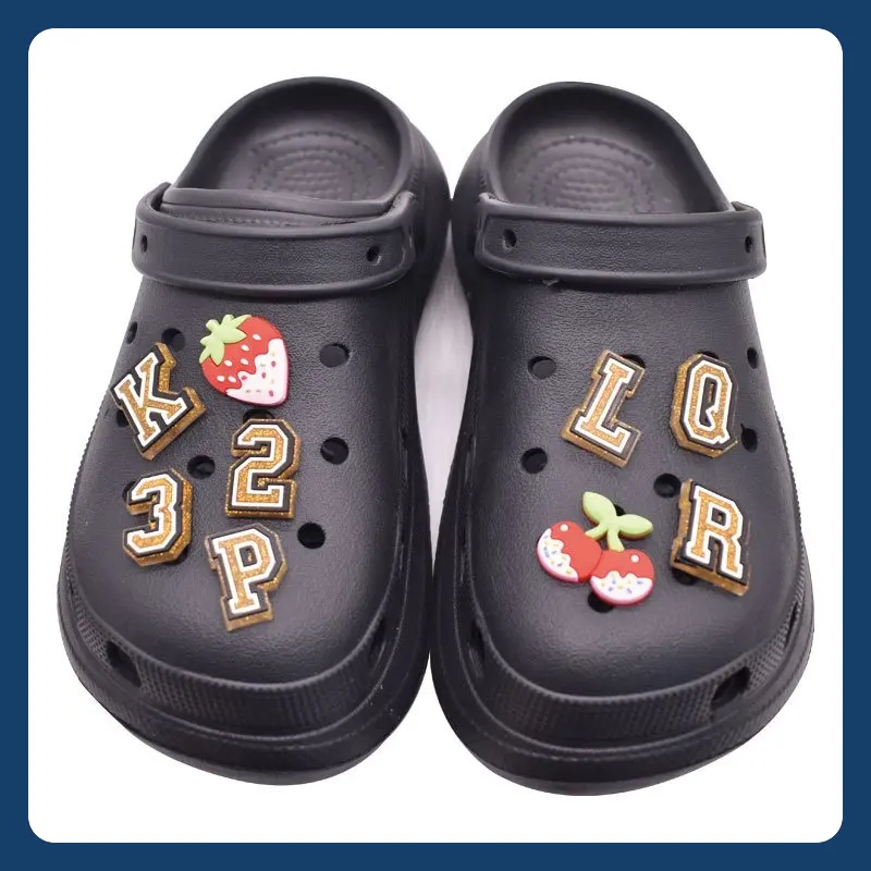 Jibb 189 Pin Sandal Angka Huruf Emas Hiasan Sendal Kodok Baim DIY Charm Cantolan Sepatu MARKIBE