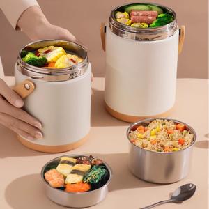 ステンレス鋼304の食品等級の冬の絶縁されたバケツで、オフィスワーカーのための特別な長い絶縁された弁当箱で、米の学生が絶縁された米のバケツを持っています。