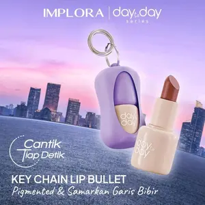 IMPLORA  Day To Day Key-Chain Lip Bullet - Lipstick | Mini Lipstik | Travel Friendly | Lip Matte