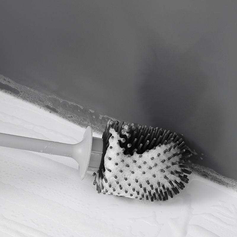 Bathroom Wall Mounted Toilet Brush Long Handle Corner Cleaning Brush Set 5