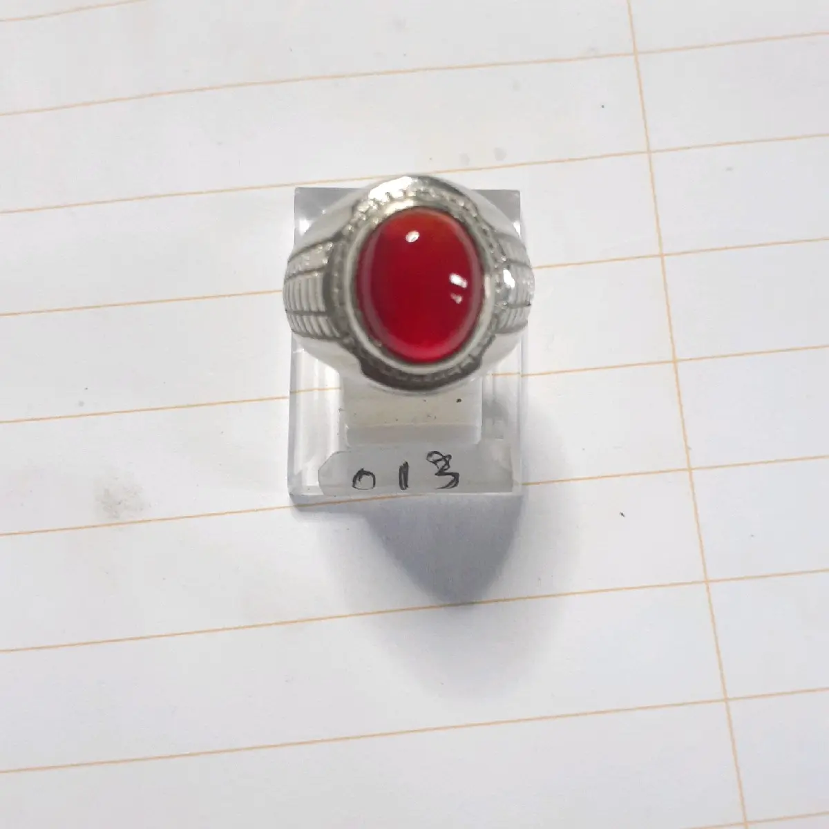 cincin batu red baron Laki-laki Ring