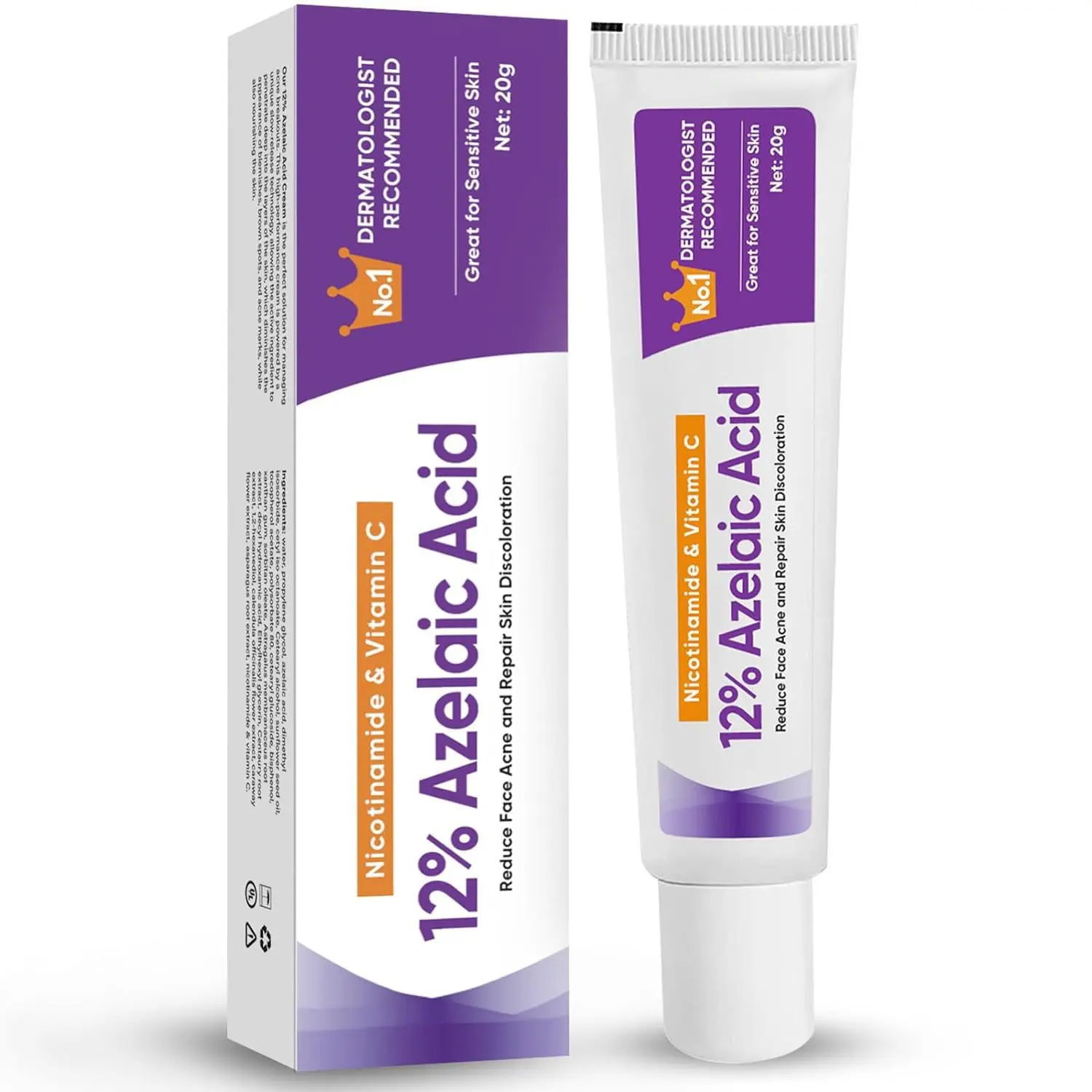 Azelaic Acid 12% Facial Cream Serum Soothes Skin
