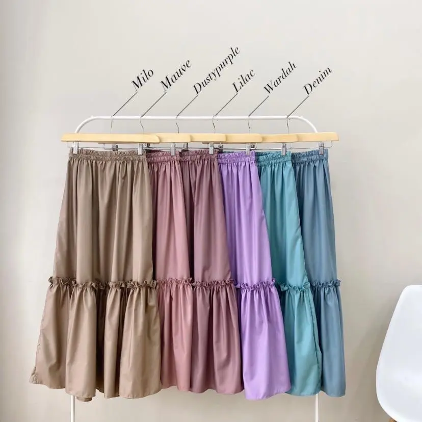 Ganidra rok/ rok serut/rok kantor Katun Katun
