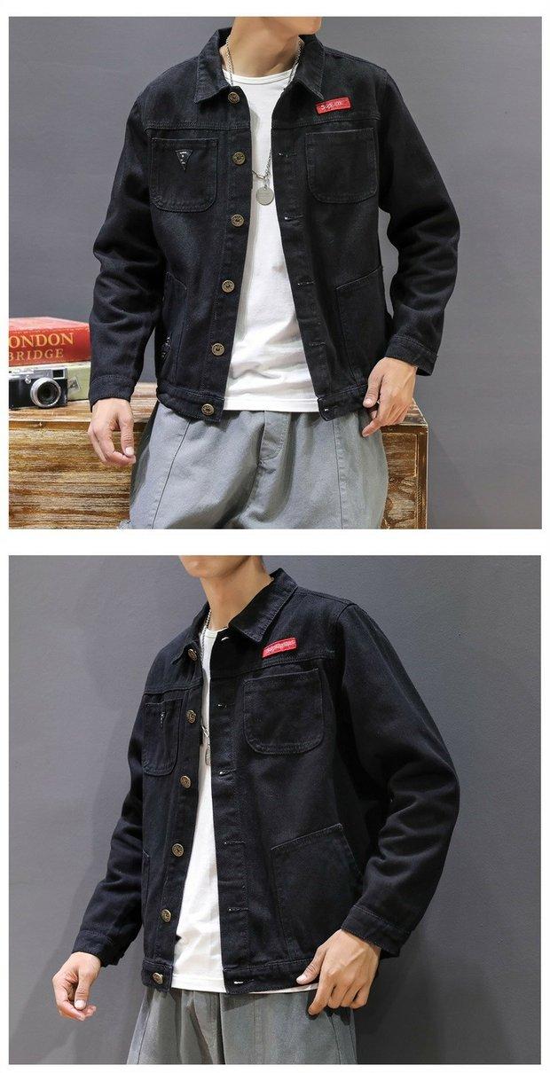 Product Introduction of Áo Khoác Denim, Trang Phục Bảo Hộ Lao Động Mùa Xuân, Dành Cho Nam Giới, Phong Cách Hàn Quốc, Hợp Xu hướng, Dáng Rộng Vừa Vặn, Thích Hợp Cho Mùa Xuân Và Mùa Thu, Ngoại Cỡ, Ins Hợp Xu hướng, Áo Mặc Trên 15