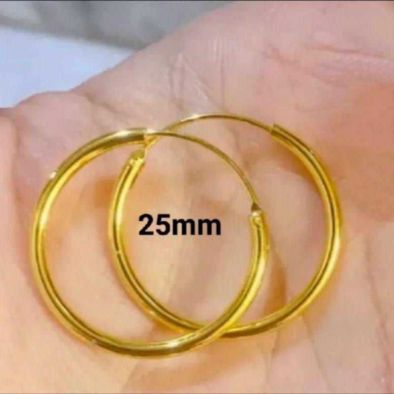 anting gipsy titanium dewasa polos besar gol anti karat terlaris TERLARIS Earrings Kulit Emas 0