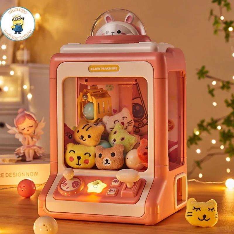 Máy gắp gấu bông cỡ lớn 10 gấu bông , 10 bóng, đếm thời gian,hiệu ứng đèn và nhạc kèm sạc cho trẻ rèn luyện sự khéo léo máy gắp Đồ Chơi Toy