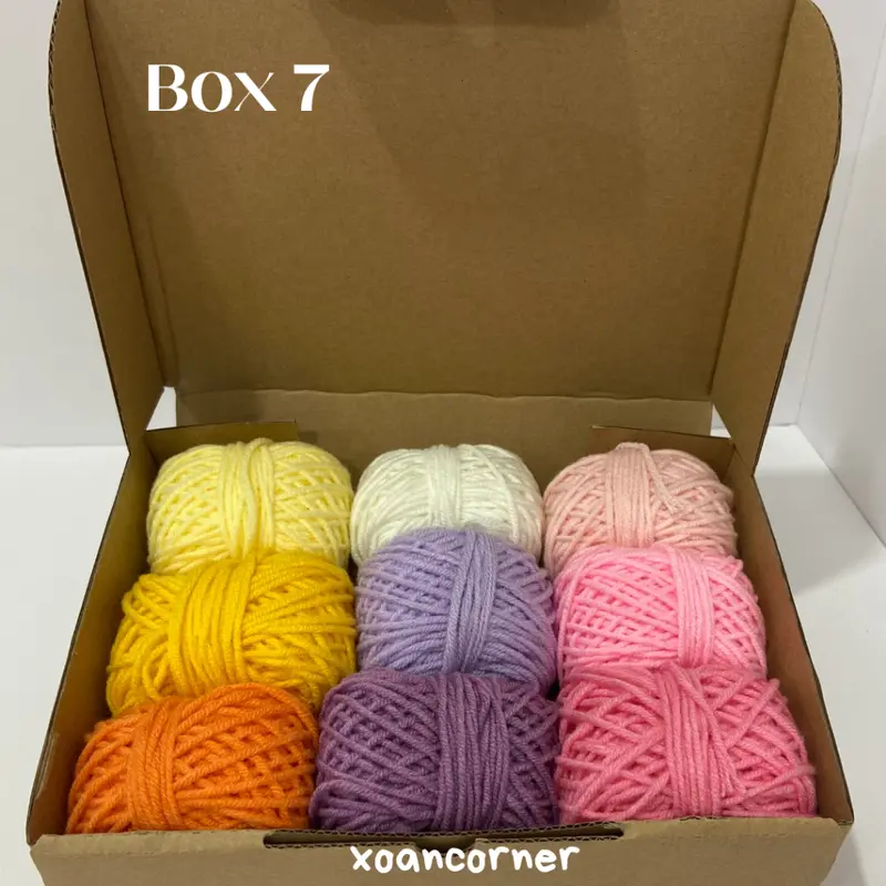 Box len mix màu 10-15gr | Hộp len chiết mix màu sẵn 8