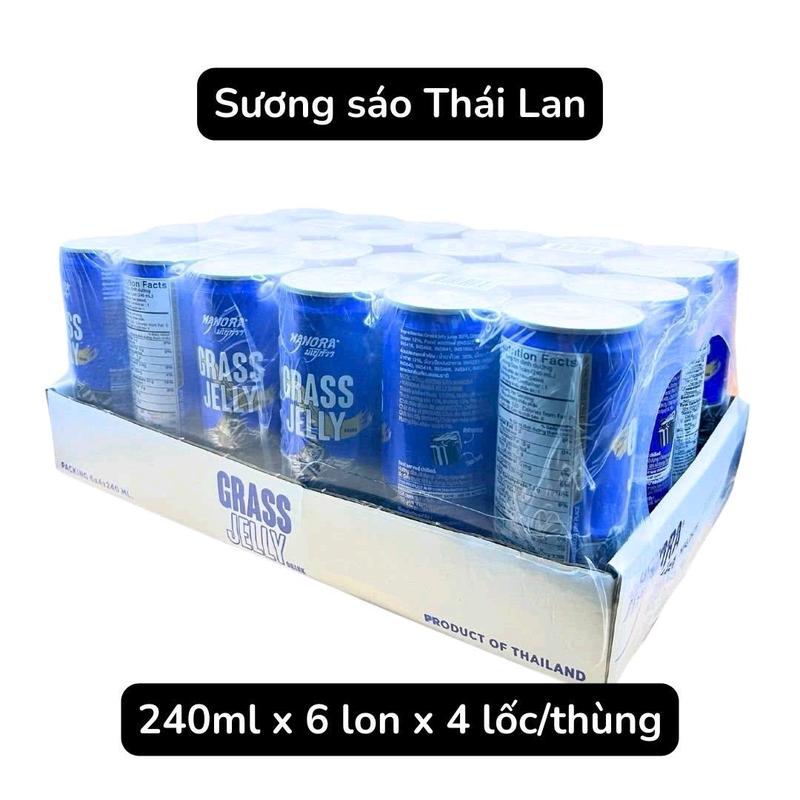 (giá dùng thử) - thùng 24 lon nước thạch sương sáo MANORA nhập khẩu Thái Lan Ăn Vặt thaimoi Snack Food