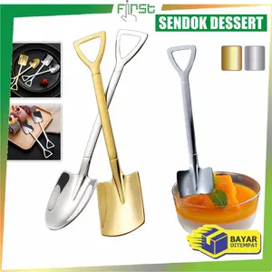 [COD] FH C1006 Sendok Dessert Bentuk Sekop Besi Stainless Anti Karat