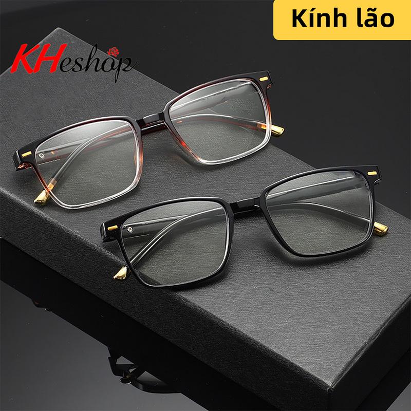 Mã HY1208 Kính lão gọng Hàn Quốc cổ điển có độ phân giải cao tròng vuông Mắt Kính Tròng Kính