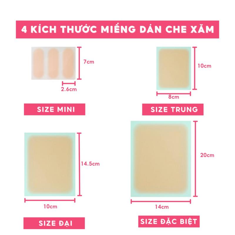 Miếng dán che khuyết điểm che hình xăm Nhật Bản Sakura size 10x14.5cm che sẹo xóa xăm che khuyết điểm đậm màu chống nước 2