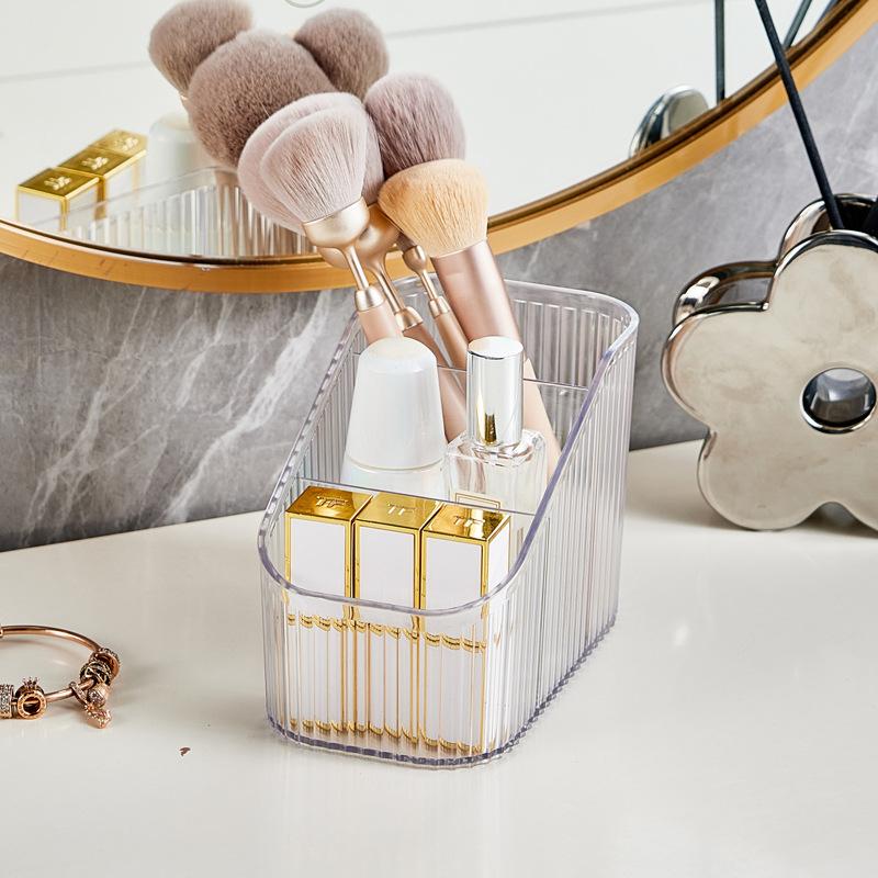 Khay Nhựa 3 Ngăn Trong Suốt Đựng Mỹ Phẩm dụng cụ trang điểm hộp nhựa để bàn đựng bút viết dụng cụ văn phòng 3 ngăn tiện lợi 