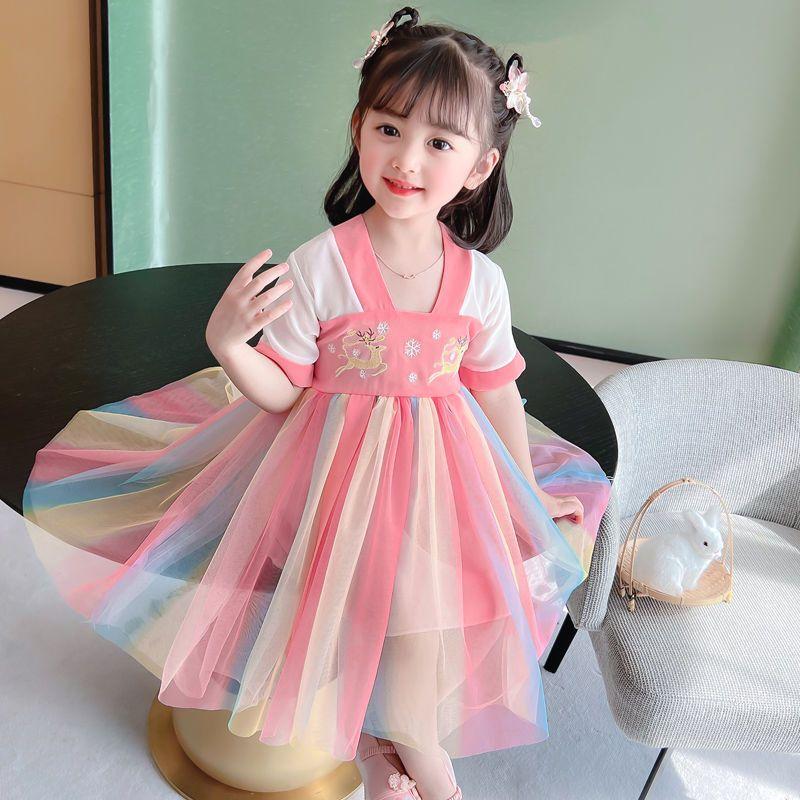 Product Introduction of Hanfu Girl's Thin Dress Tang Suit Summer Chinese Style Baby Children's Clothing 14