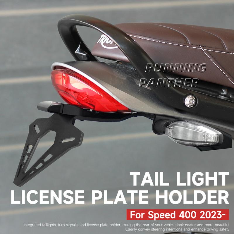 Motorcycle Rear Short Tail Stock License Plate Holder Tailstock Frame Bracket For Triumph Speed 400 2023- 1