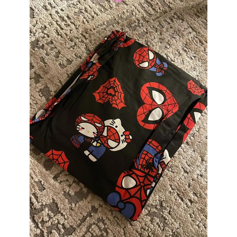 Quần Dài Ngủ Hoạt Hình, Hello Kitty Và Người Nhện, Dáng Rộng Vừa Vặn, Làm Bằng Bông, Thích Hợp Cho Phụ Nữ Và Nam Giới, Quần Dài Ngủ, Đồ Mặc Nhà, Thích Hợp Cho Bé Gái, Đồ Ngủ Áo Baggy 1