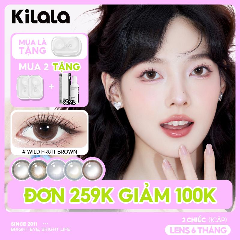 Kính áp tròng Kilala lens 6 tháng màu nâu xám đen DIA 14.2-14.5mm độ cận 0-7 lens mềm mại dễ đeo cho đôi mắt thoải mái hơn Nữ Women