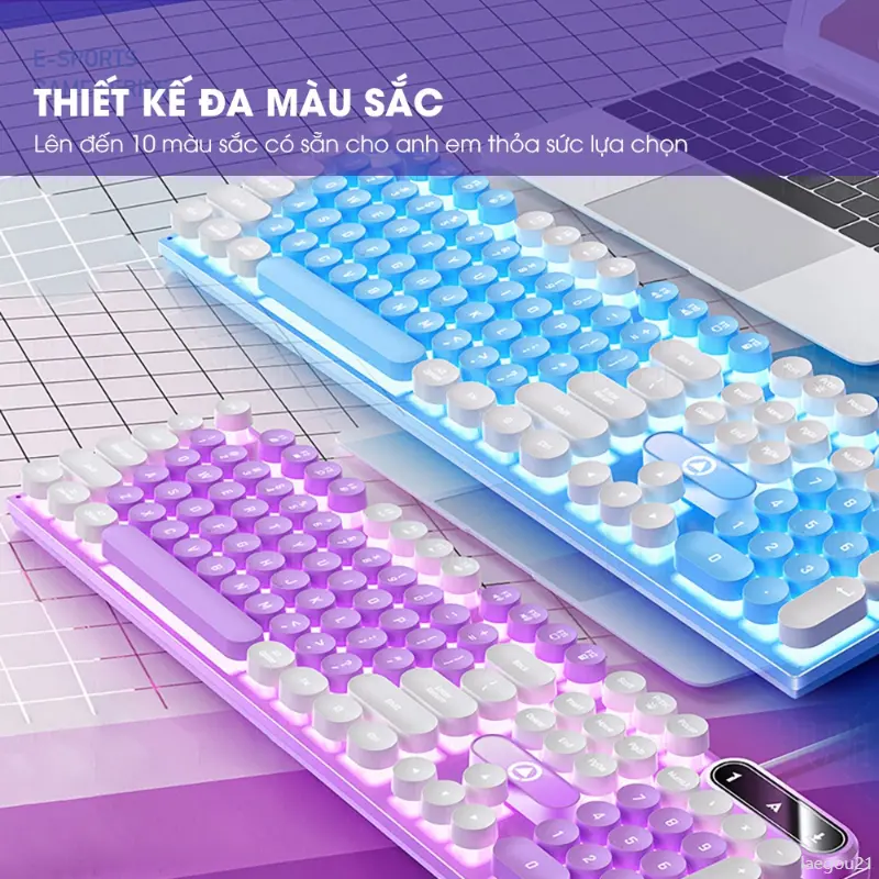 laegou21 Bàn phím máy tính gaming SIDOTECH K600 có dây full size phím giả cơ nút tròn LED RGB phù hợp dân văn phòng và game thủ keyboard  bluetooth ban  phimgiare rapid trigger 2