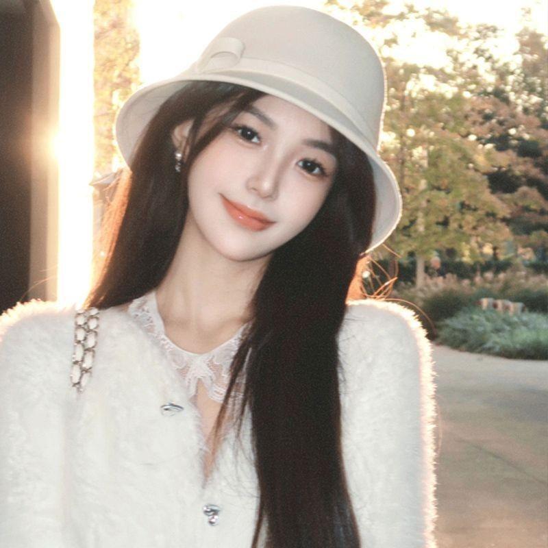  Mũ Dạ Ép Dáng Cụp – Đính Nơ Nhỏ Màu Kem Chống Gió Ấm Áp Thời Trang Cổ Điển Xinh Xắn Phù Hợp Mùa Đông Tiện Dụng Cho Mọi Hoạt Động -- mũ độ lót mũ mũ mũ thời ống ủ đi làm ống ủ đi làm 