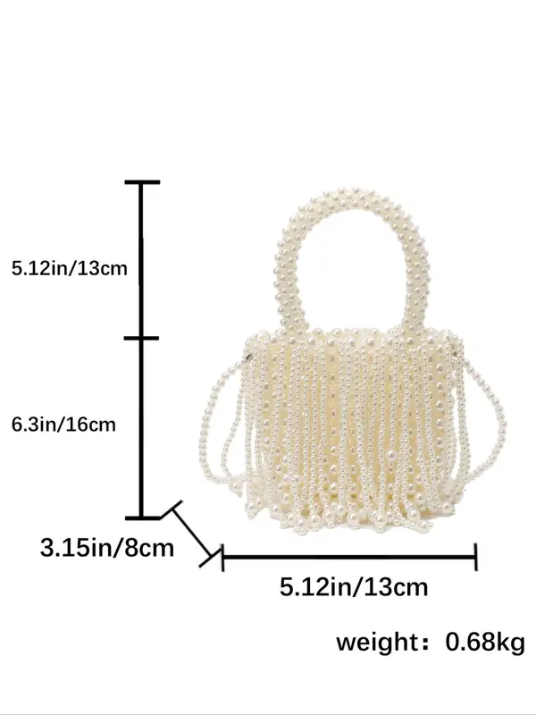 Fashionable Handmade Beaded Design Handbag, Casual Cute Style Shoulder Bag for Women, Trendy All-match Bag for Daily Use 1