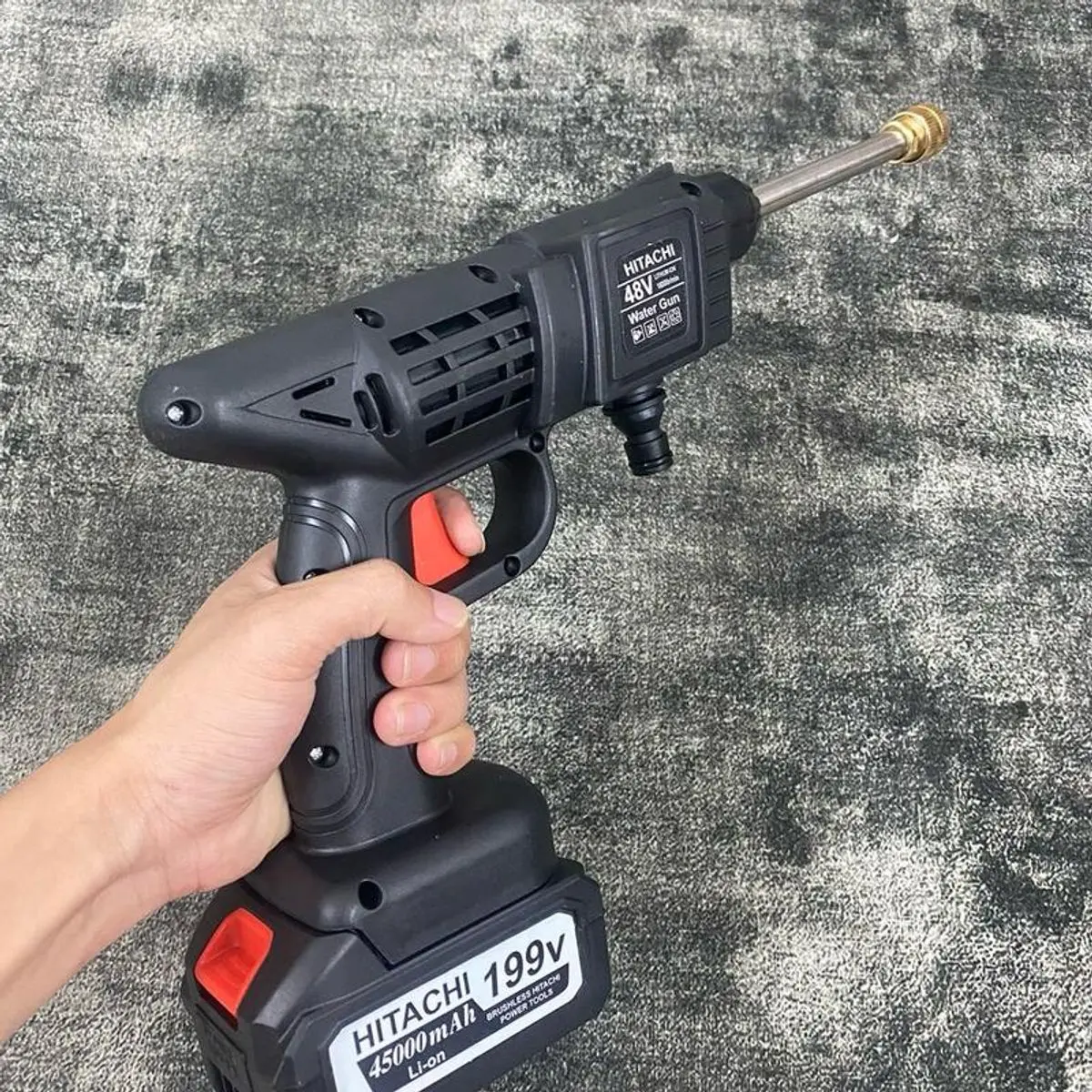MÁY RỬA XE HITACHI 1 PIN 199V,  Xịt Rửa Xe Siêu Khỏe Hàng Chuẩn Lõi Đồng, máy rửa xe không dây. máy  rửa mayruaxe sieu máy  rửa may  ru tudong