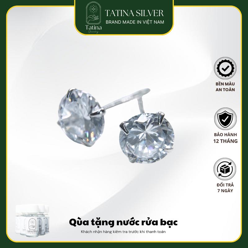 Bông Tai Bạc Tatina Nam Nữ Hình Nụ Đá Bạc 925 Có Chốt Chặn Cá Tình Và Nổi Bật Thu Hút Mọi Ánh Nhìn TATINA SILVER 0