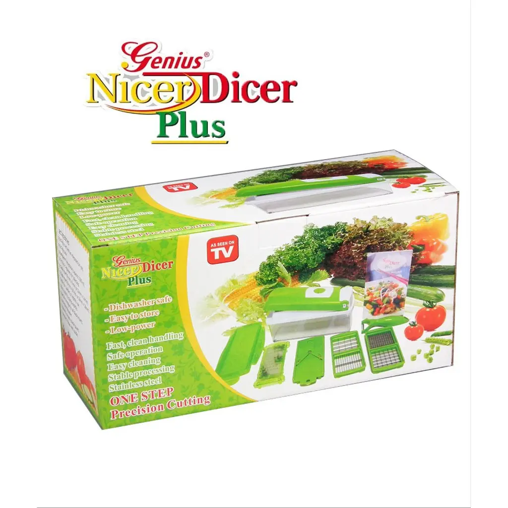 Genius Nicer Dicer Plus set alat potong sayur set pisau dapur set pisau serut pemotong kentang