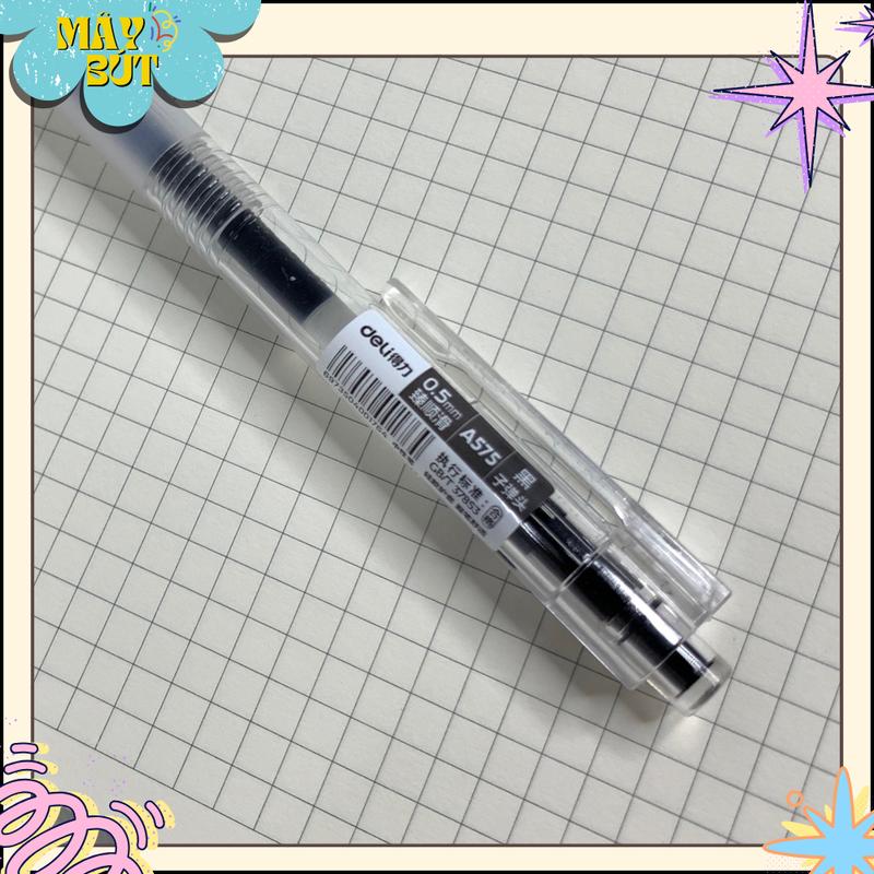 Bút Bi Nước Deli Viết Gel Bấm A575  0.5mm Mực Xanh Đen Đỏ Trơn Tru Cho Học Sinh Văn Phòng   gel  bút bi  đan nét mượt bút 2