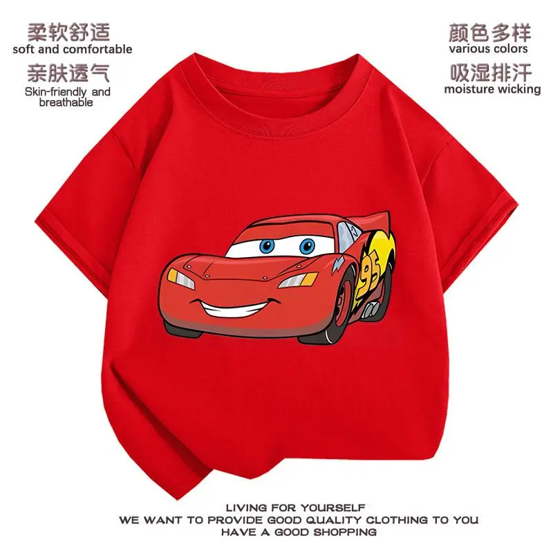 Áo Thun Cotton Nguyên Chất Thiết Kế Xe Hơi McQueen Sét Cho Bé Trai, ngắn Tay, Áo Trẻ Em Lớn Hoạt Hình, Hợp Xu hướng, Hàng Mới Về Mùa Hè, Bán Chạy Tại Cửa Hàng, [Giảm Giá Đặc Biệt Tại Cửa Hàng]