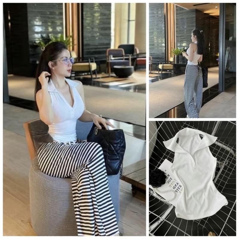 Áo Ba Lỗ Cổ Bẻ Khoét Nách Dáng Dài Body Nữ Thun Tăm Ríp Lụa Mịn Mát Co Giãn Bốn Chiều Thiết Kế Cổ V Thon Gọn Phù Hợp Mọi Hoàn Cảnh