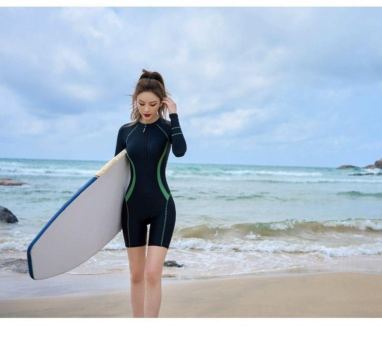 Product Introduction of Swimsuit for Women 2024 New One-Piece Long Sleeves Conservative Racing Super Sexy Surfing Hot Spring Slimming Slim Fit Swimming Suit 14