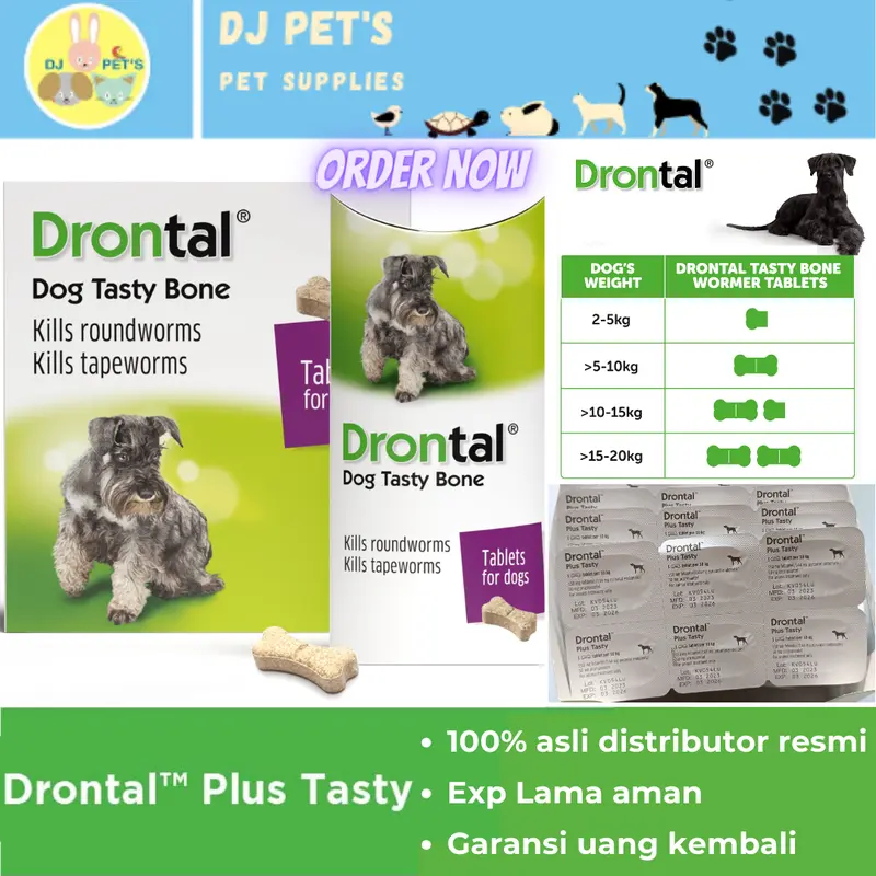 Drontal Dog Plus Tasty tablet 100% Asli Produksi German Elanco