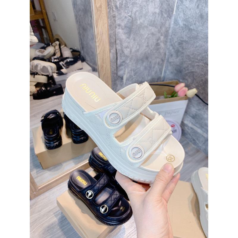 [ from bé chân mập tăng size ] DÉP BÁNH MÌ ĐỘN ĐẾ 2 QUAI CHẤT DA XỊN ĐẾ XUỒNG 7CM CHO NỮ