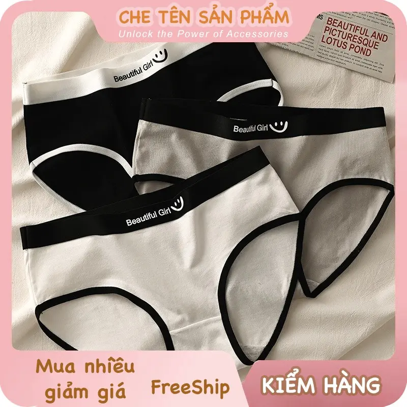 Set 10 quần lót nữ cotton beautiful girl, quần chip nữ cotton kháng khuẩn, thông hơi, thoáng khí C42 - Pinksoul