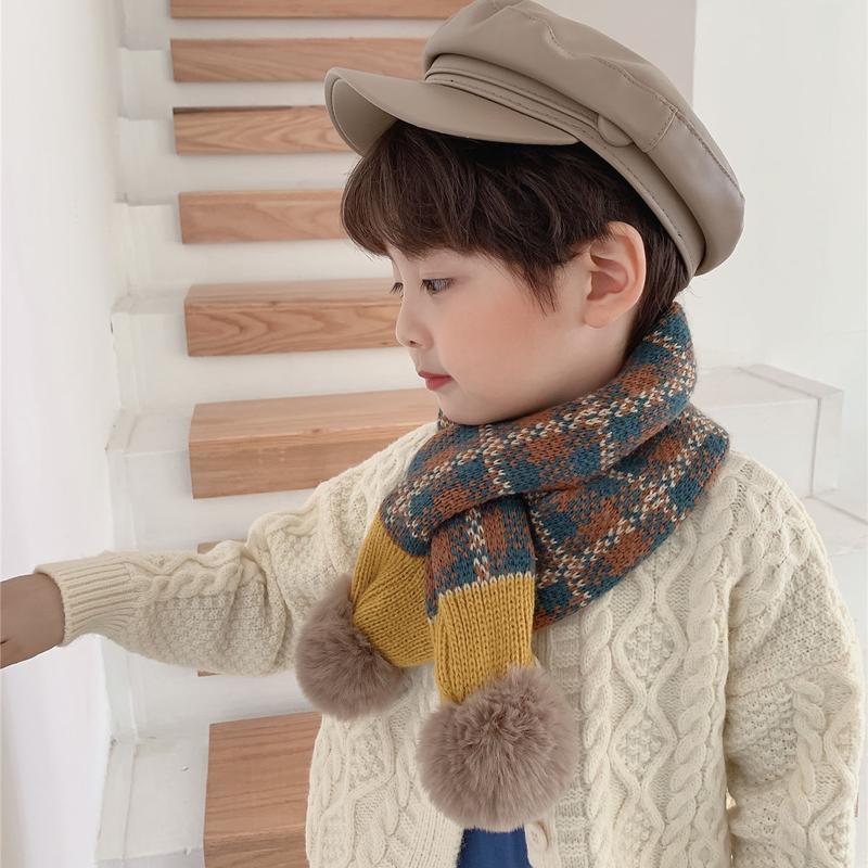Product Introduction of ผ้าพันคอเด็ก สไตล์เกาหลี ถักนิตติ้ง ดีไซน์ไขว้ เหมาะสำหรับเด็กชายและเด็กหญิง เครื่องอุ่นคอที่อบอุ่นในฤดูหนาว ปลอกคอไหมพรมเด็กลายการ์ตูน 5