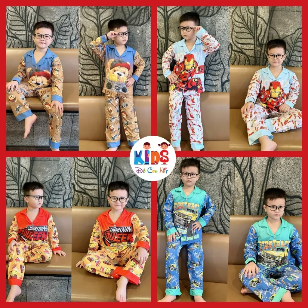 (20-40 ký) Set Pizama thun lạnh Ann's Kids cho bé trai - Đồ bộ trẻ em