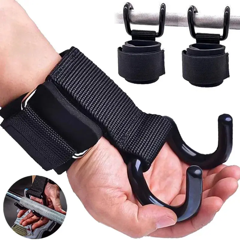Pull-up Auxiliary Hook Fitness Instrument Power Auxiliary with Hook Barbell Hard Pull Non-Slip Double Hook Fitness Wrist