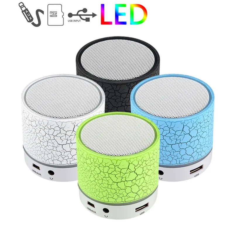 Vrfirvn - Loa Bluetooth-compatible di động A9, đèn LED nứt, đĩa U, thẻ TF, loa siêu trầm, máy nghe nhạc điện thoại 6