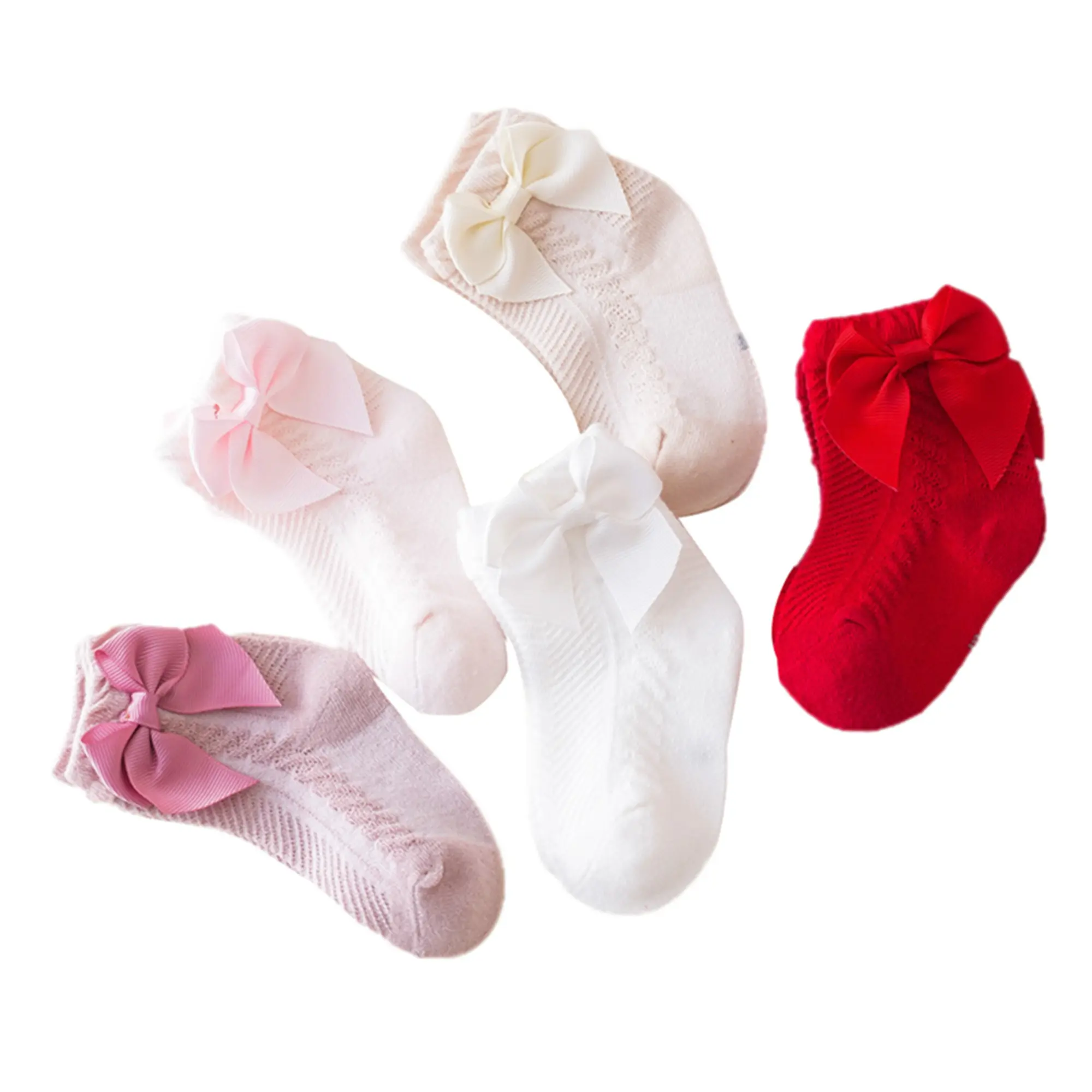 Toddler Baby Girl Ankle Socks Soft Thin Cotton Socks Summer Socks with Bows for Infants